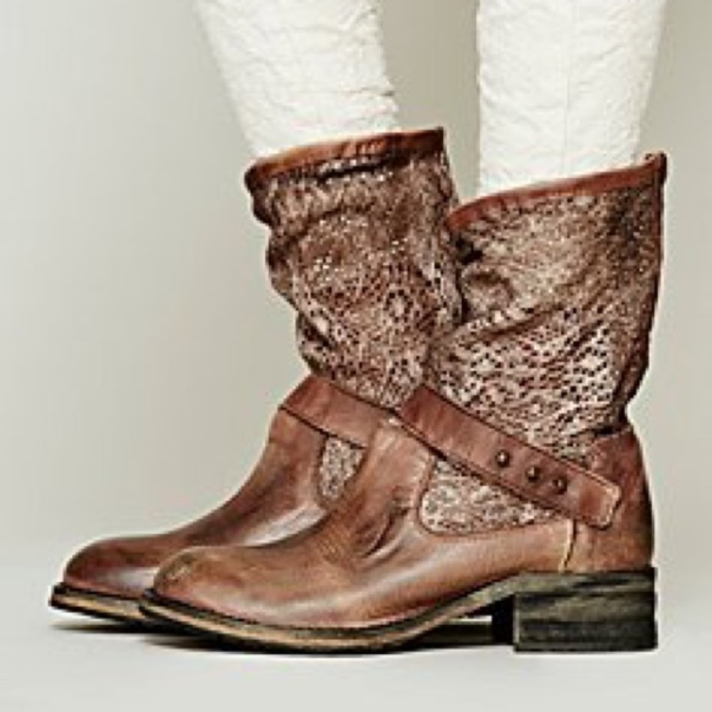 Brown Free People Crochet Boot